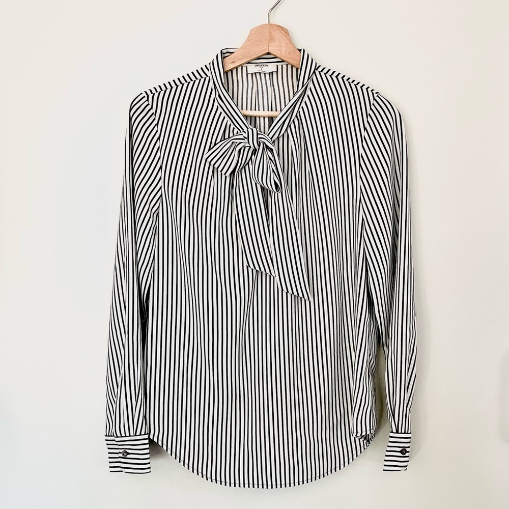 women’s tie neck business casual blouse